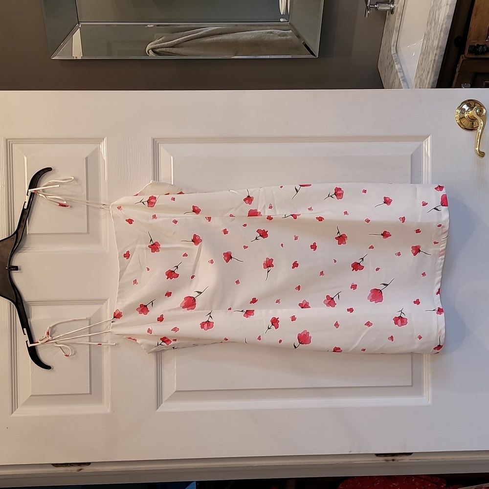 Princess Polly US size 10, pink and white no stretch mini dress